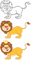 Happy Lion Cartoon Character.Collection