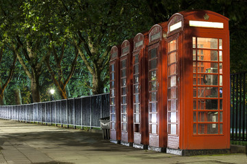 The row of old british phones
