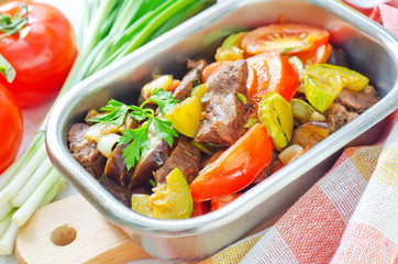 baked meat with vegetables