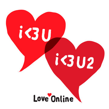 I love You Social Networking Speech Bubbles, vector Eps10 image.