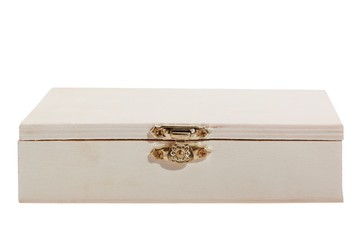 White wooden box. isolated on white background