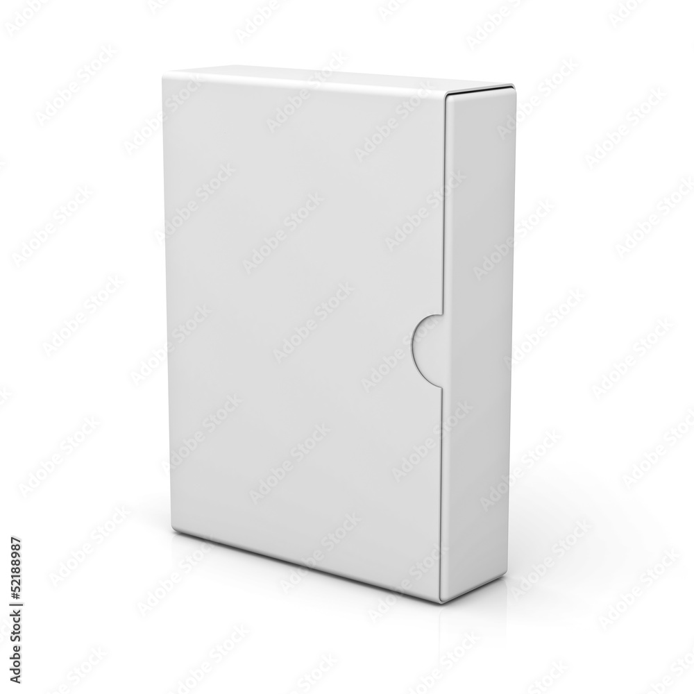 Poster Blank Box isolated on white background with reflection