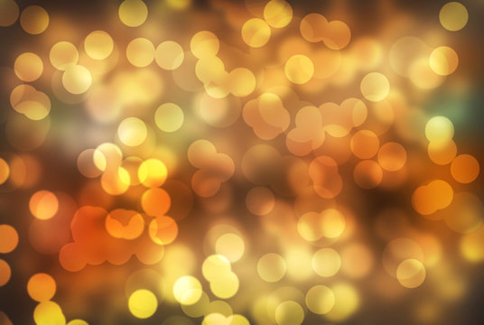 Abstract yellow background with bokeh lights