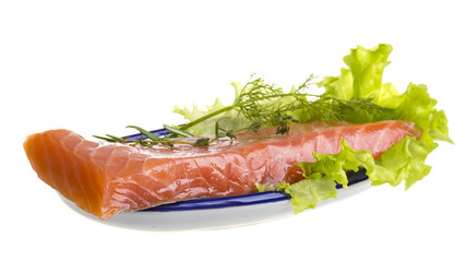  Salmon fillet garnished