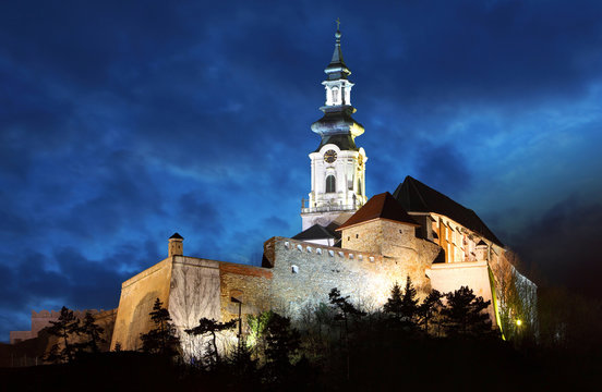 Slovakia - Nitra Castle at night