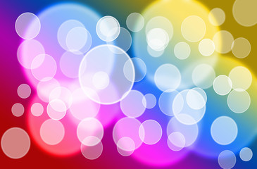 Abstract glowing circles on a colorful background like digital