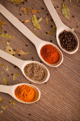 spices on spoons