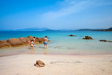 Tableaux sur verre Plage de Palombaggia, Corse Paysage de plage en Corse
