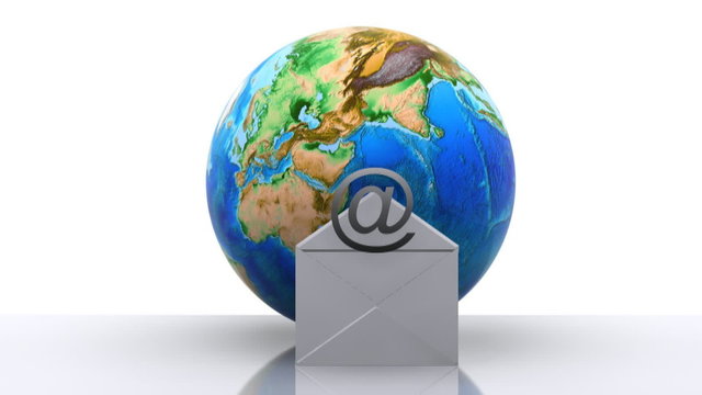 World with e-mail icon