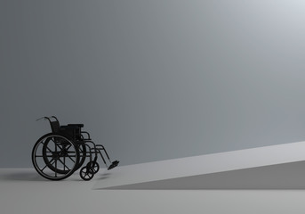 wheelchair in front of the ramp for the disabled - 52194784