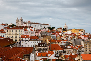 Aerial View on Alfama Quarter of Lisbon, Portugal