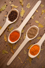 spices in the spooins