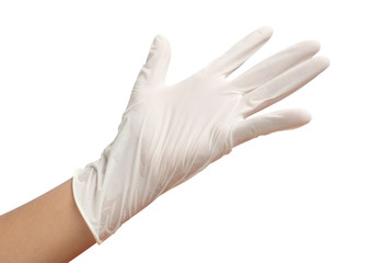 Hands in sterile gloves