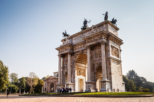 Fototapeta Arch of Peace in Sempione Park, Milan, Lombardy, Italy