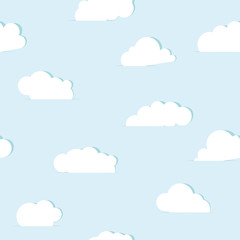 Abstract paper clouds seamless pattern. Vector illustration.