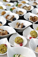 Catering, a lot of cold snacks on buffet table