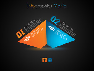 Infographic design template with paper tags.