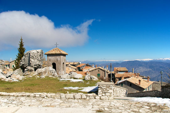 Guadagnolo village near sanctuary of Mentorella, Lazio, Italy