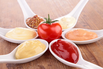 assortment of condiment