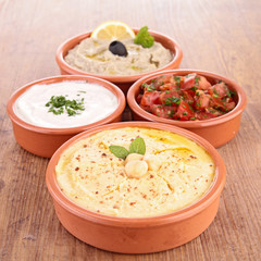 assortment of dips