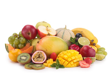 Obraz na płótnie Canvas isolated heap of fruits
