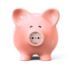 Piggy bank with power outlet