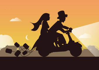 Hochzeit auf Motorrad