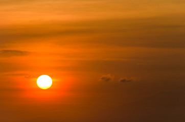 Orange sun with a glow