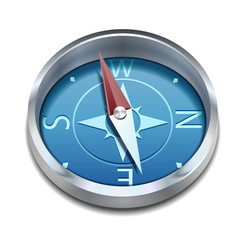 Glossy Compass with windrose