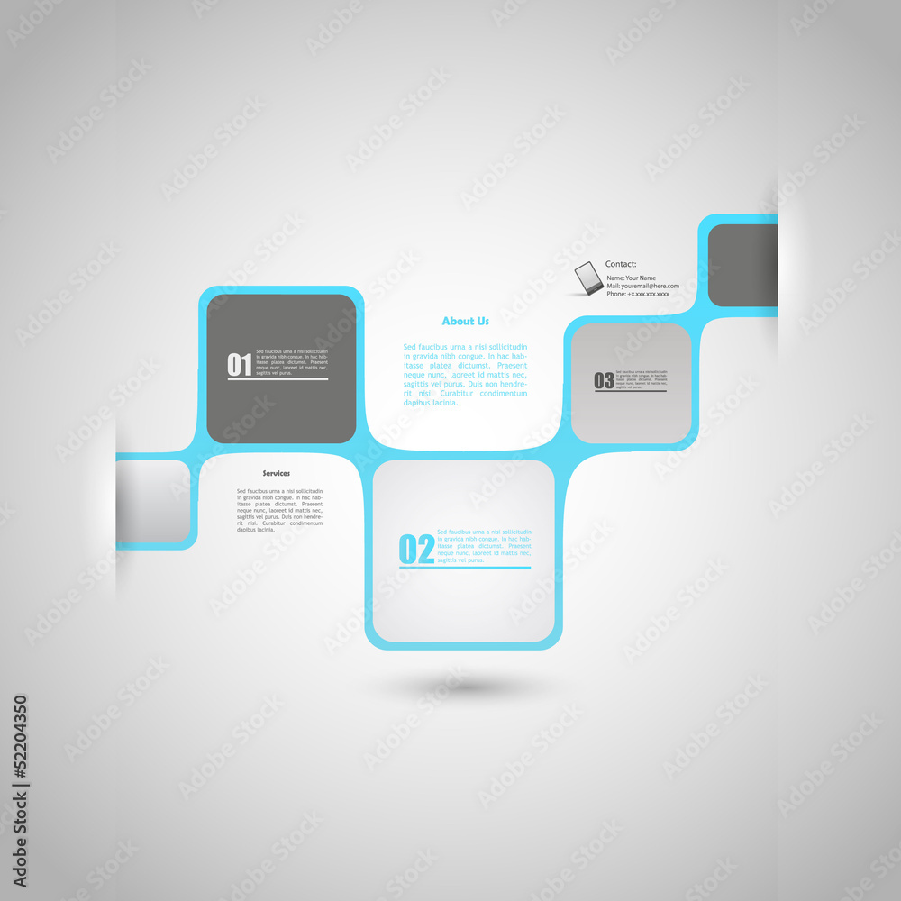 Wall mural abstract minimalistic bubble style web design