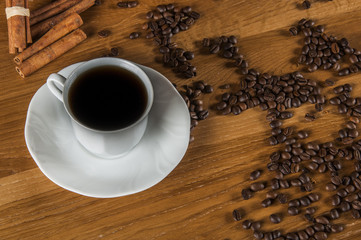 Italian coffee concept with cafe set