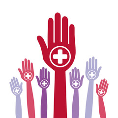 Obraz premium Positive people with copy space vector.