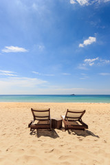 Sunbeds on the beach