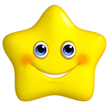 3d cartoon yellow star