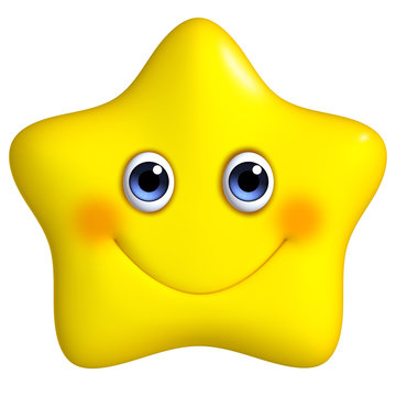 3d cartoon yellow star
