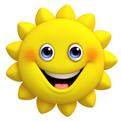 3d cartoon cute sun