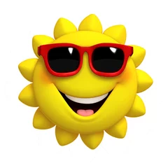 Foto auf Acrylglas Süße Monster 3D Cartoon süße Sonne