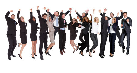 Obraz premium Group of people excited business people