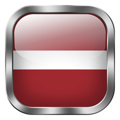 latvia square metal button