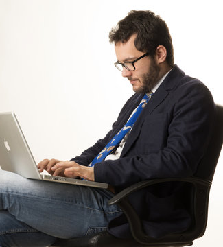 Young Bussinesman With Computer