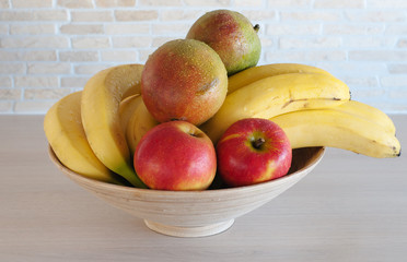 A bowl with fruits