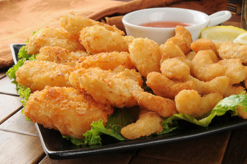 Coconut nad popcorn shrimp