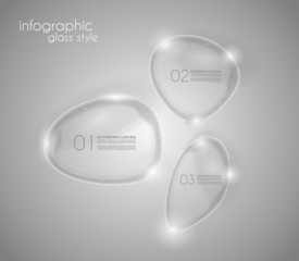 Bubble Glass infographics over clear background