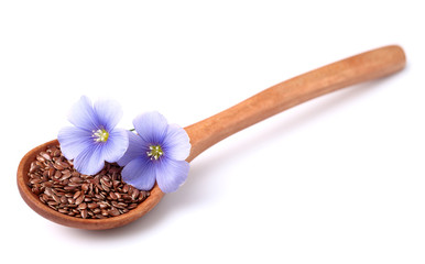 Flax seeds with flowers