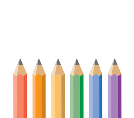 Colour pencils isolated on white background. Vector illustration