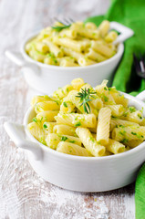 Pasta with pesto sauce