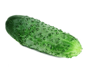 green cucumber, isolated on white background