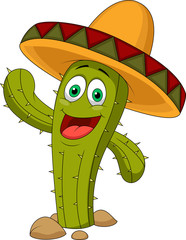 Cute cactus cartoon character © tigatelu