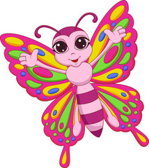 Obraz premium Cute butterfly cartoon