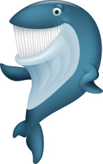 Naklejka premium Cute whale cartoon waving